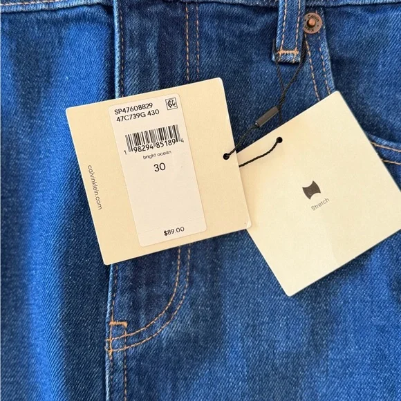 NWT Calvin Klein Utility Jean Cargo Mini Skirt Size 30 - Picture 4 of 6